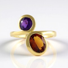 Anello in argento con Citrino Madeira