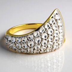 Anello placcato in oro con Topazio Bianco