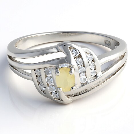 Anello in argento con Pietra del Sole Lunare
