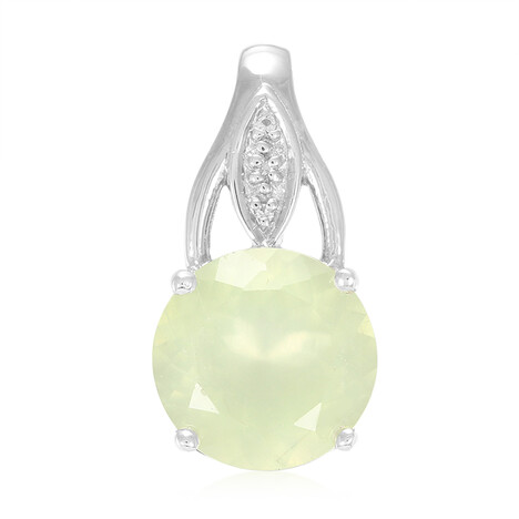 Pendentif en argent et Préhnite