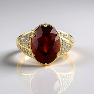 Hessonit-Granat-Goldring