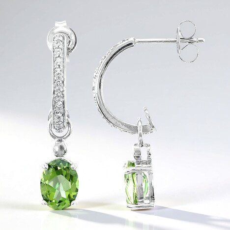Orecchini in argento con Topazio Kiwi