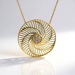 Collana in oro con Diamante Champagne I2