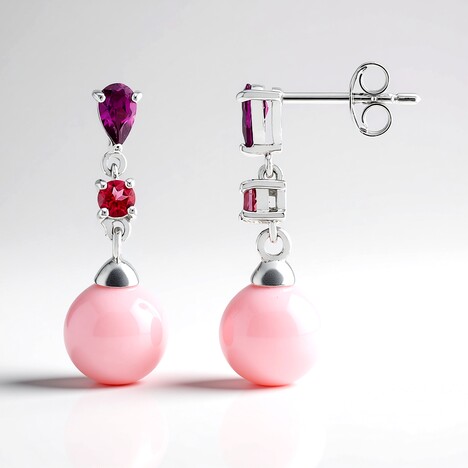 Orecchini in argento con Quarzo Color Rosa