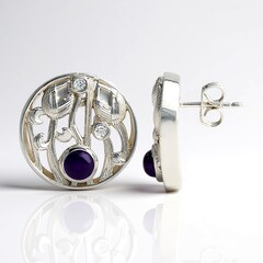 Orecchini in argento con Ametista (MONOSONO COLLECTION)