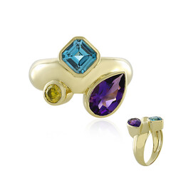 Anillo en oro con Amatista de Uruguay (de Melo)