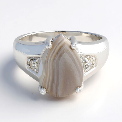 Anello in argento con Agata Botswana