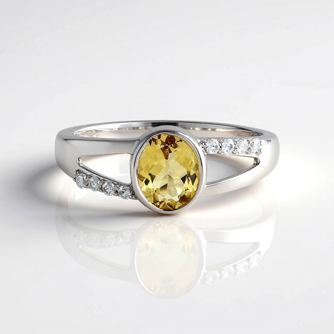 Anello in argento con Berillo Giallo