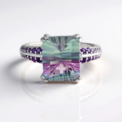 Anello in argento con Fluorite Bicolore
