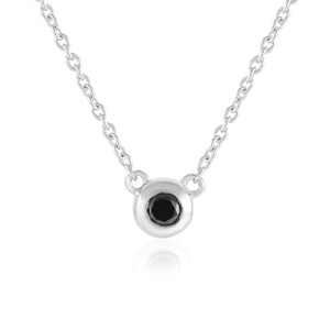 Collana in argento con Diamante Nero
