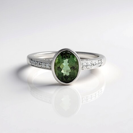 Anello in argento con Apatite Cromo