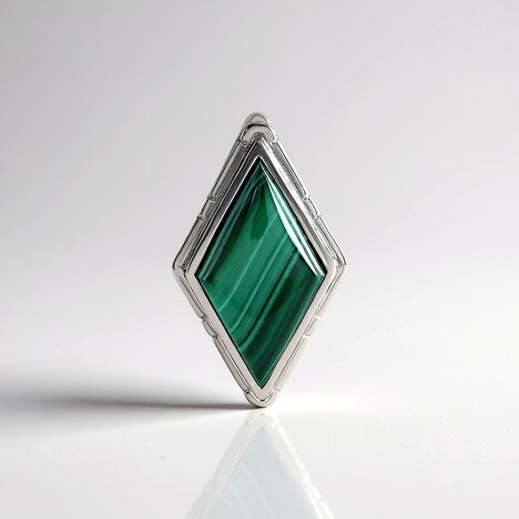 Ciondolo in argento con Malachite (MONOSONO COLLECTION)