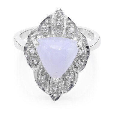 Blauer Band-Achat-Silberring