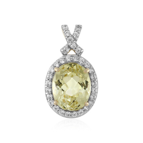 Kanariengelber Kunzit-Goldanhänger