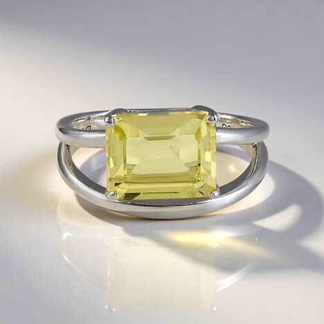 Anello in argento con Quarzo Limone