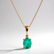 Collar en oro con Esmeralda de Zambia AAA