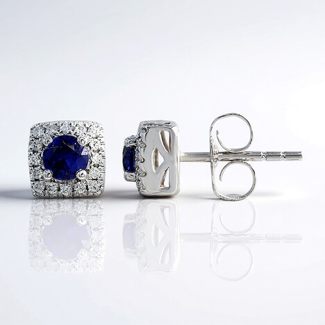 Orecchini in oro con Zaffiro Ceylon Blu