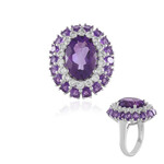 Zilveren ring met een Zambia-amethist