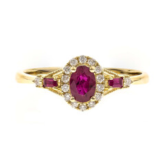 Gouden ring met een AAA Mozambique robijn