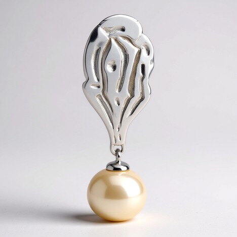 Pendentif en argent et Perle blanche de culture d'eau douce