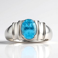 Anello in argento con Apatite Blu (Pallanova)