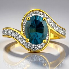Anello in argento con Fluorite Blu Caraibico