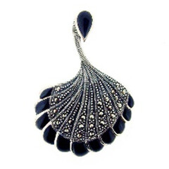 Colgante en plata con Ágata negro