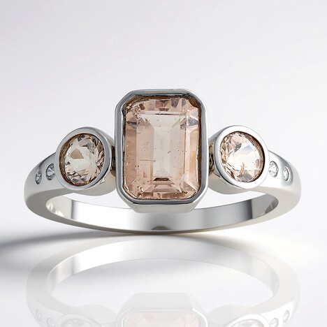 Anello in argento con Morganite Brasiliana