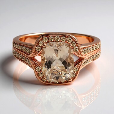 Anello in oro con Morganite (Annette)