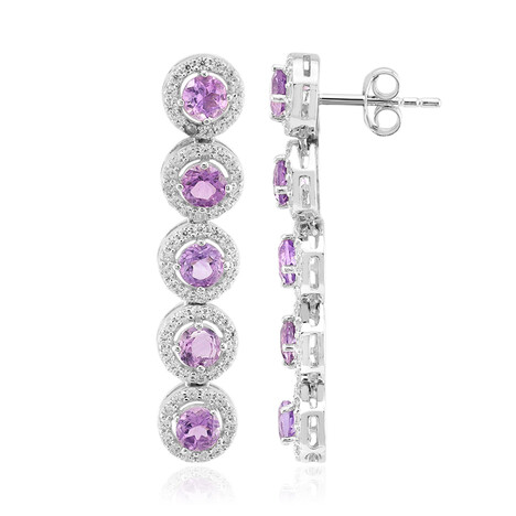 Zilveren oorbellen met amethisten