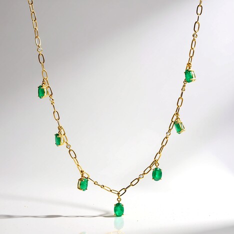 Collana in oro con Smeraldo Zambia AAA (CIRARI)