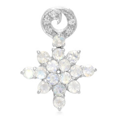 Regenbogen-Mondstein-Silberanhänger