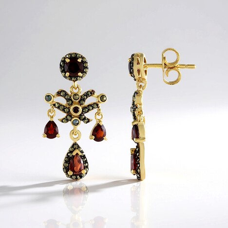 Boucles d'oreilles en argent et Grenat du Mozambique