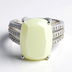 Anello in argento con Pietra di Luna Bianca