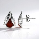 Boucles d'oreilles en argent et Onyx rouge (Desert Chic)