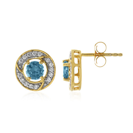 Londonblauer Topas-Silberohrringe