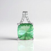 Colgante en plata con Fluorita verde