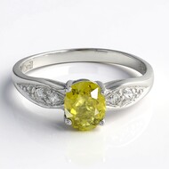 Anello placcato in platino con Tormalina Cuprian