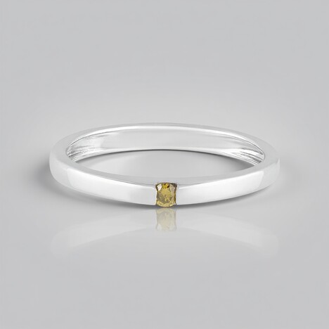 Anello in argento con Diamante Giallo I3