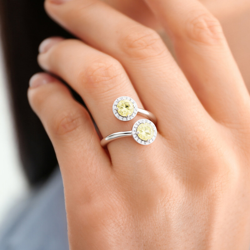 Limonen-Quarz-Silberring