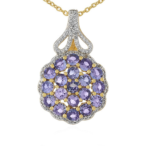 Tansanit-Silberhalskette