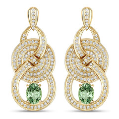 Gouden oorbellen met Munt Granaat (SUHANA)