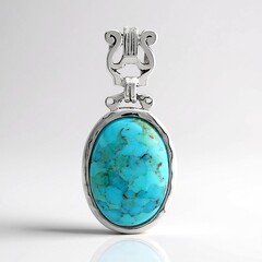 Ciondolo in argento con Turchese Kingman Mohave Blu (Faszination Türkis)