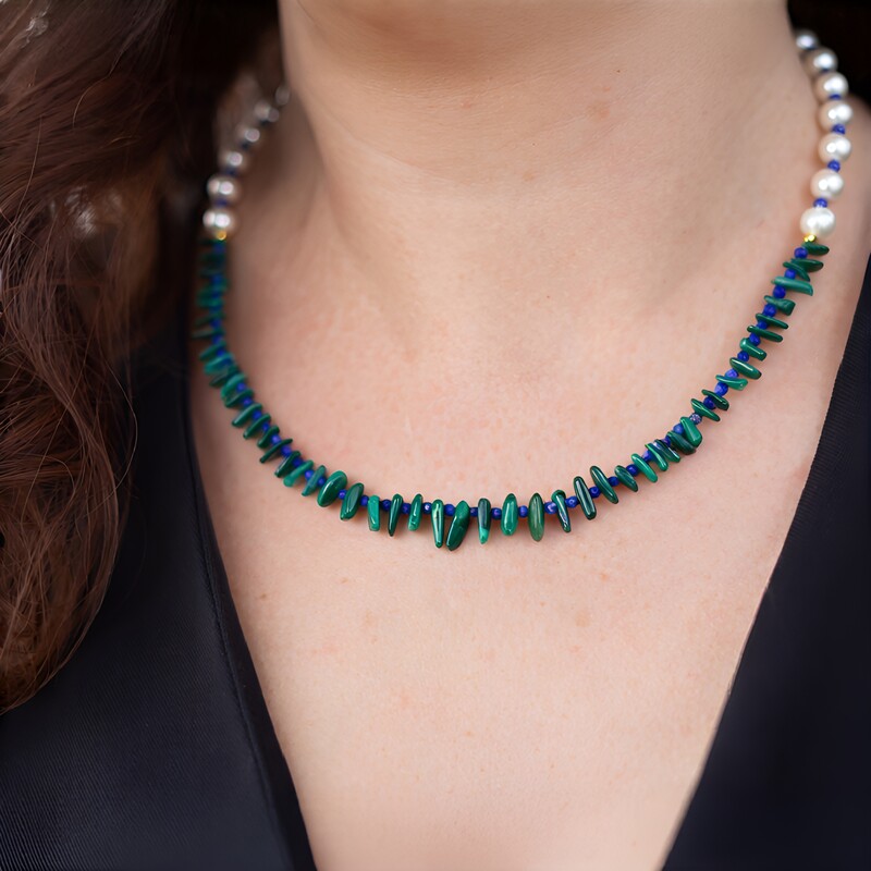 Edelstein-Silberhalskette