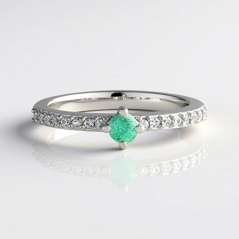 Anello in argento con Smeraldo Colombiano