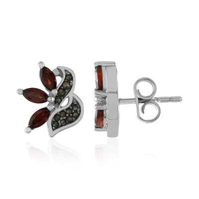Boucles d'oreilles en argent et Grenat du Mozambique