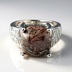 Anello in argento con Diaspro Dentritico Sonora