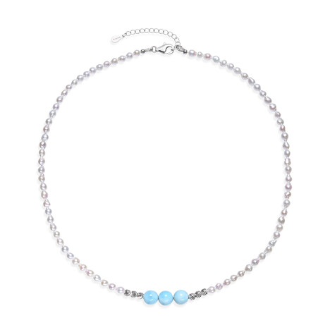 Collar en plata con Larimar