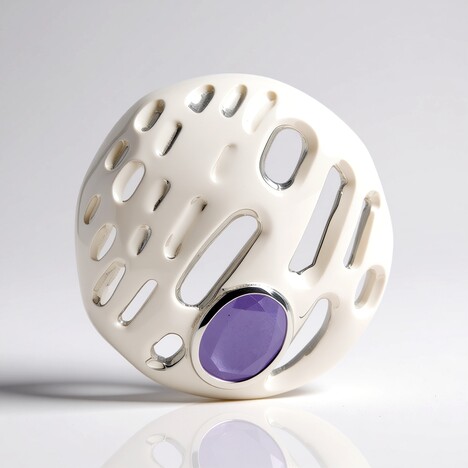 Pendentif en argent et Jade lavande (MONOSONO COLLECTION)