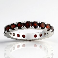 Anello in argento con Granato